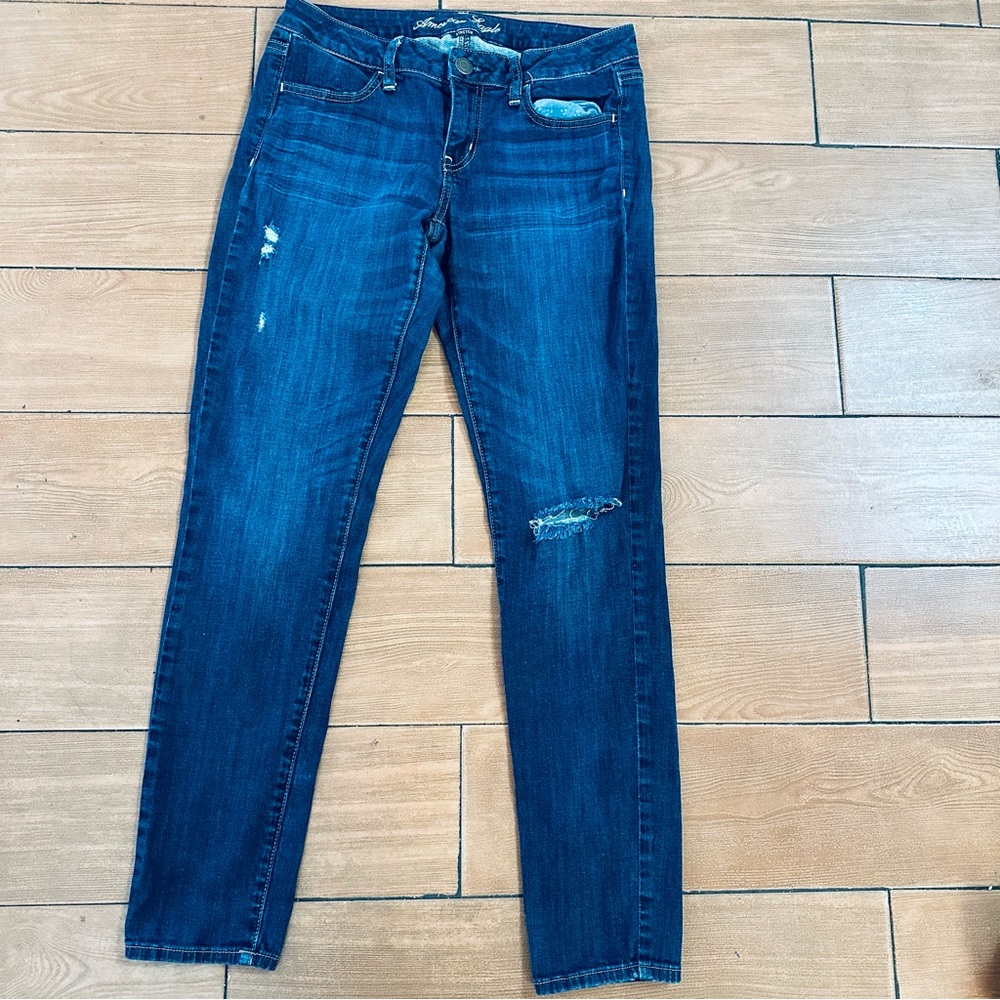 american eagle stretch legging Jeans denim size 8 - Picture 3 of 6